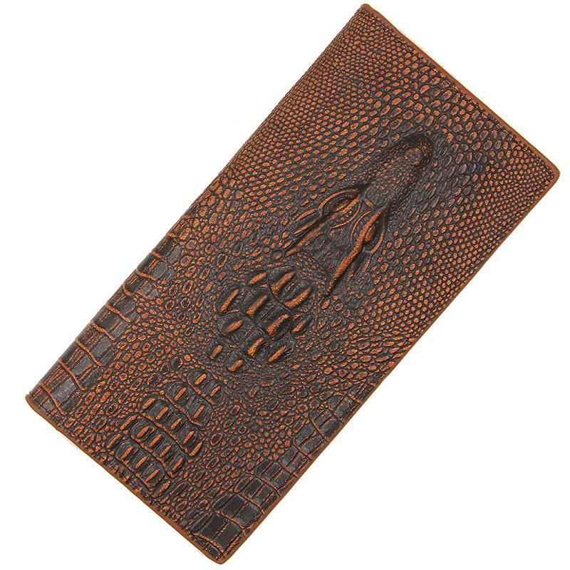 Men's Wallets Alligators carteras Thin mens wallet PU leather clutch made of Crocodile Pattern Long purse portafoglio uomo: PURPLE