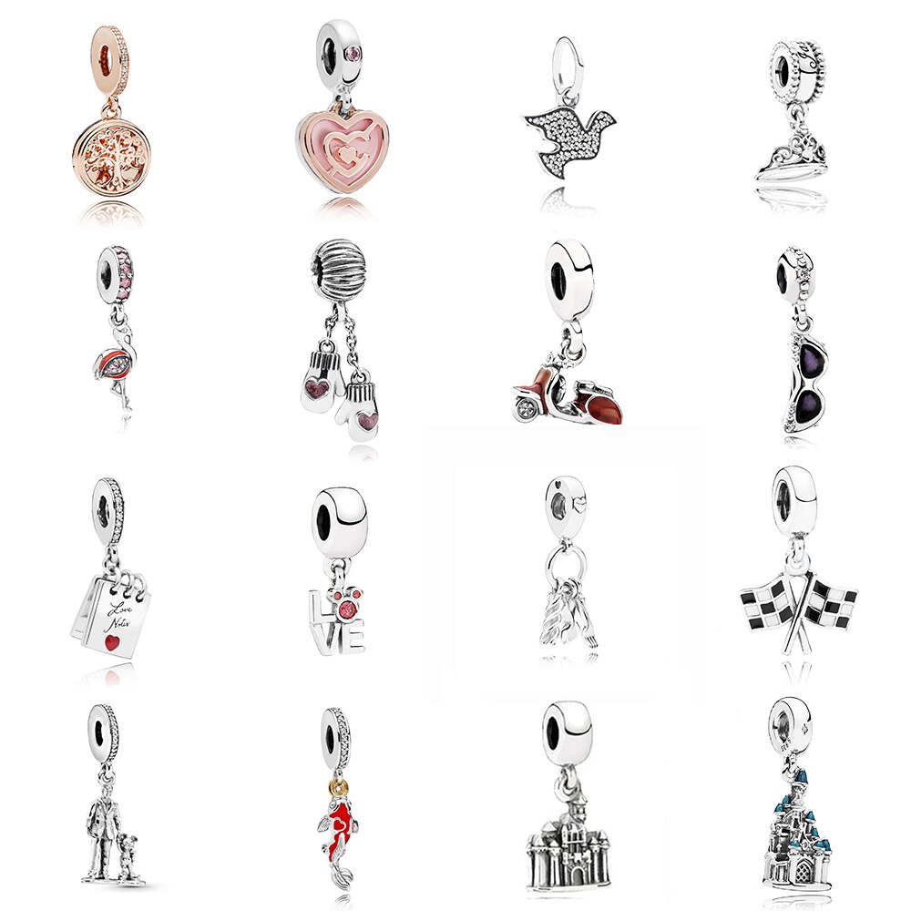 100% s925 held og lykke karper vedhæng flamingo sterling sølv vedhæng damer gør det selv håndlavet armbånd og smykke armbånd