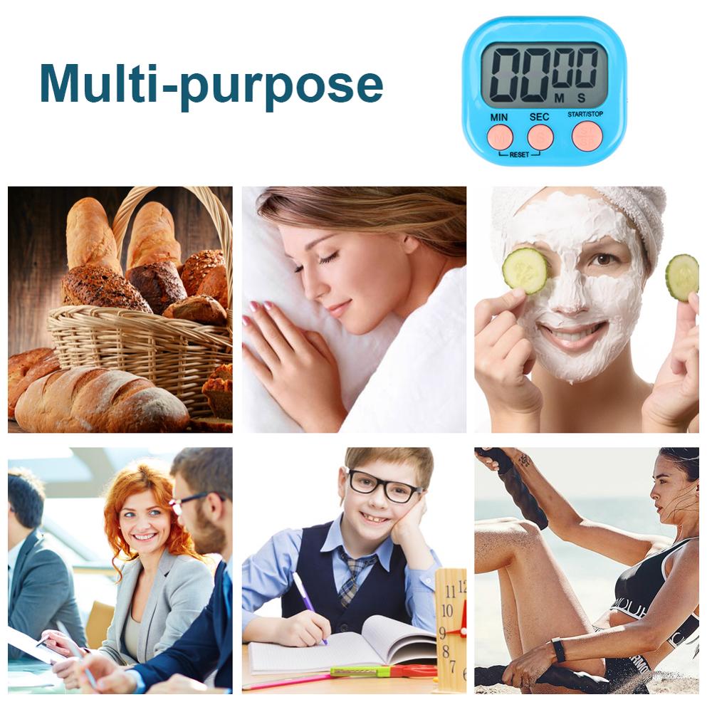 cooking timer LCD digital kitchen countdown timer clock, large screen positive negative timer with magnetic backup bracket