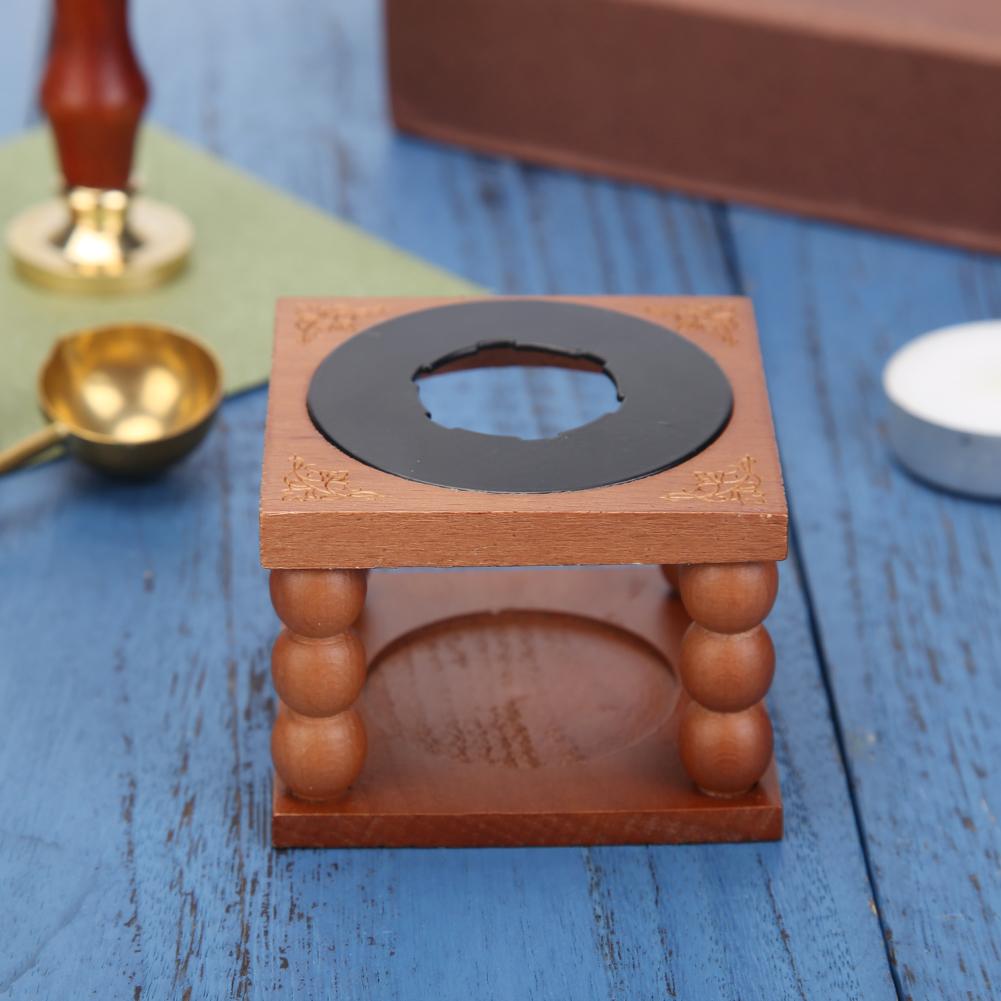 Retro cera de vedação forno fogão pote alça de madeira vedação colher de cera para vedação de cera decorativa selo de cera presente do ofício dropship