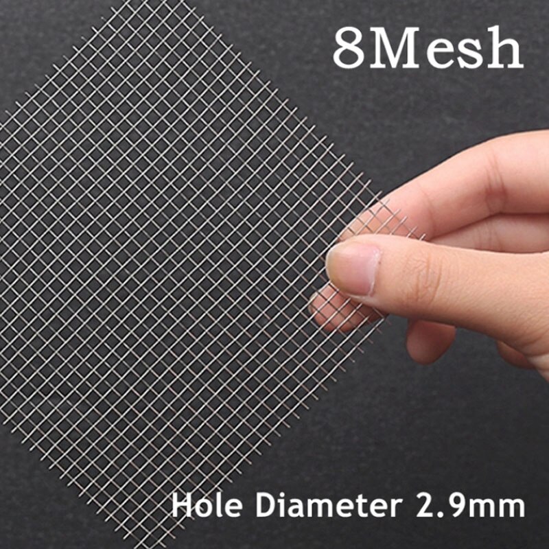 4-400 mesh 30 x 30cm ruostumaton teräsverkko suodatin verkko metalli etukorjaus kiinteä verkko suodatin kudottu lanka seula levy suodatin: 8 mesh