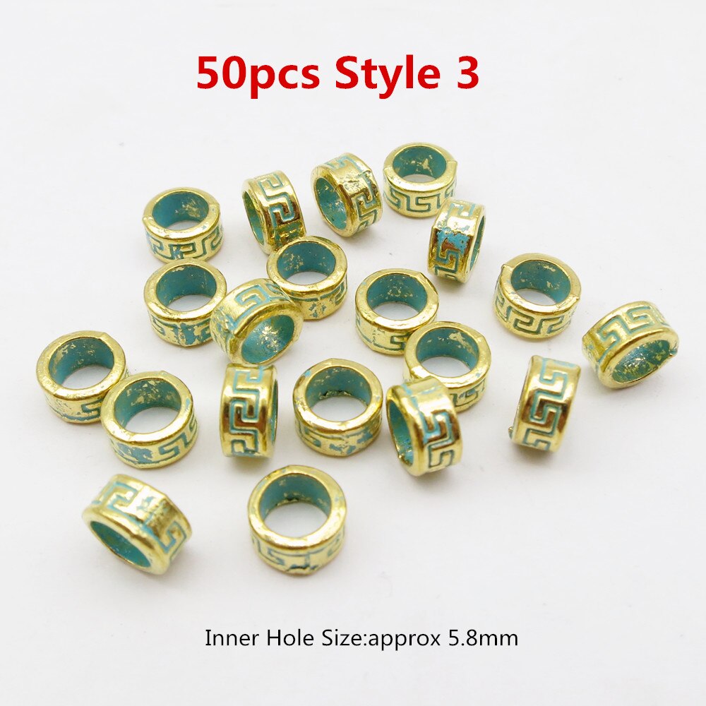 10 Uds., oro metal pequeño vikingo runa trenza de pelo dread rastas cuentas de barba, tubo anillos para Accesorios para peinados