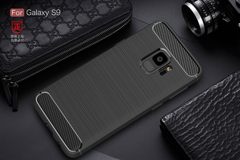 For Samsung Galaxy S9 S 9 Plus Case Carbon fiber Cover Full Protection Phone Case For Samsung S9+ Cover Shockproof Bumper Shell: Samsung S9 Plus / Black