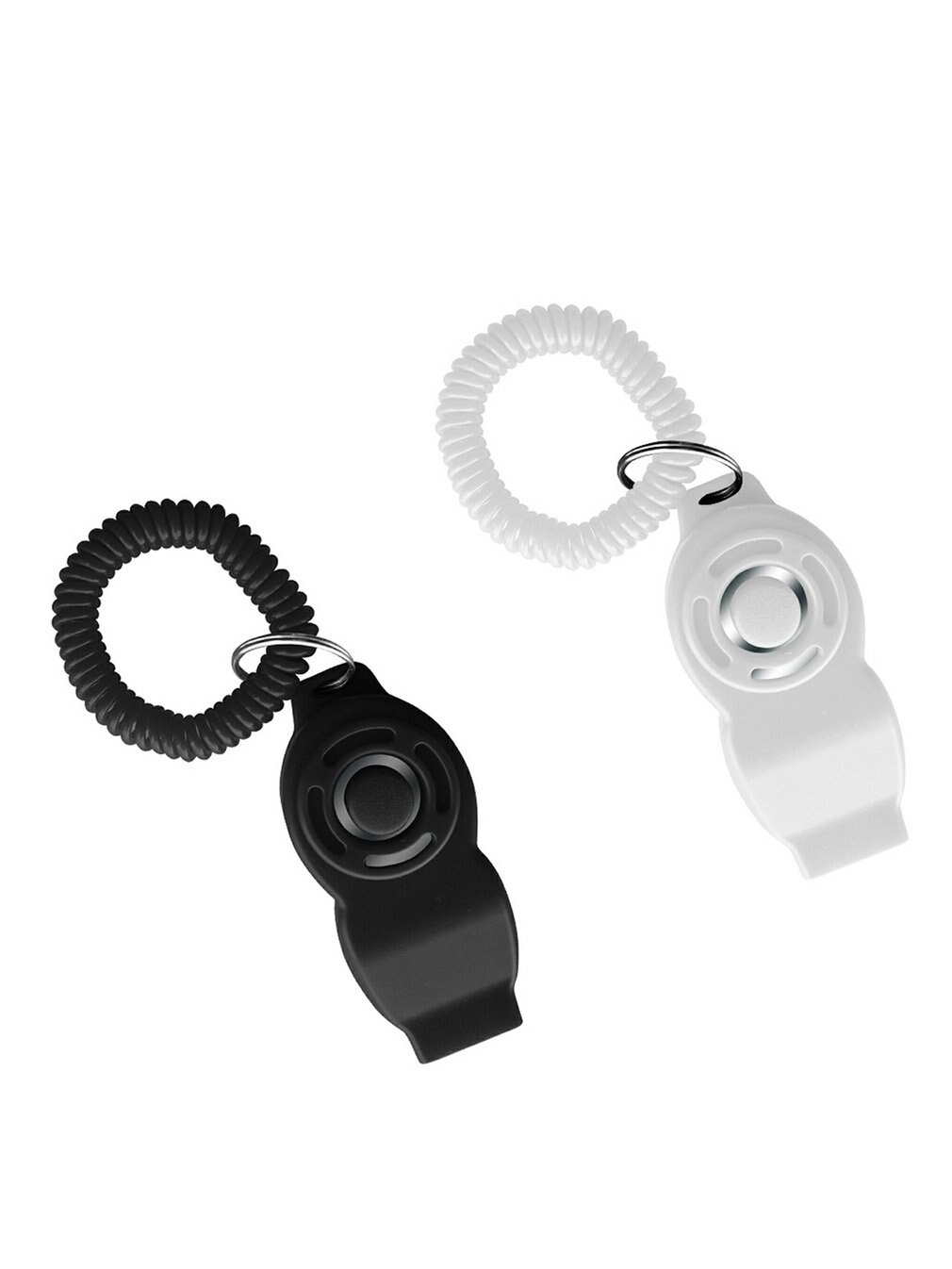 Eight Character Two In One Sound For Dog Training Pressure Whistle Multi-function Knob Pet Rattles Dog Ring Trainer: 2pc black white