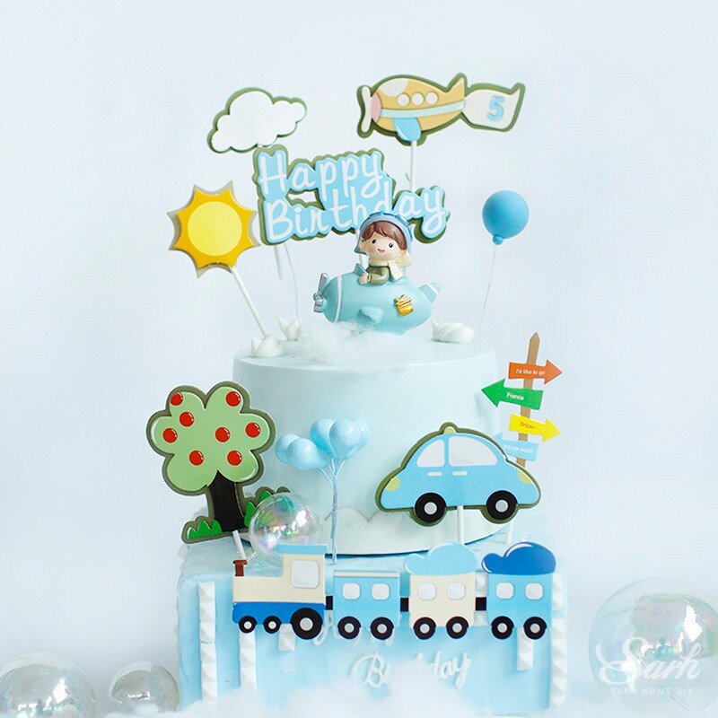 Chasseur Pilot-décoration de gâteau | Décoration de gâteau d'anniversaire arc-en-ciel moulin à vent décoration de mariage pour pâtisserie, fournitures de pâtisserie, d'amour