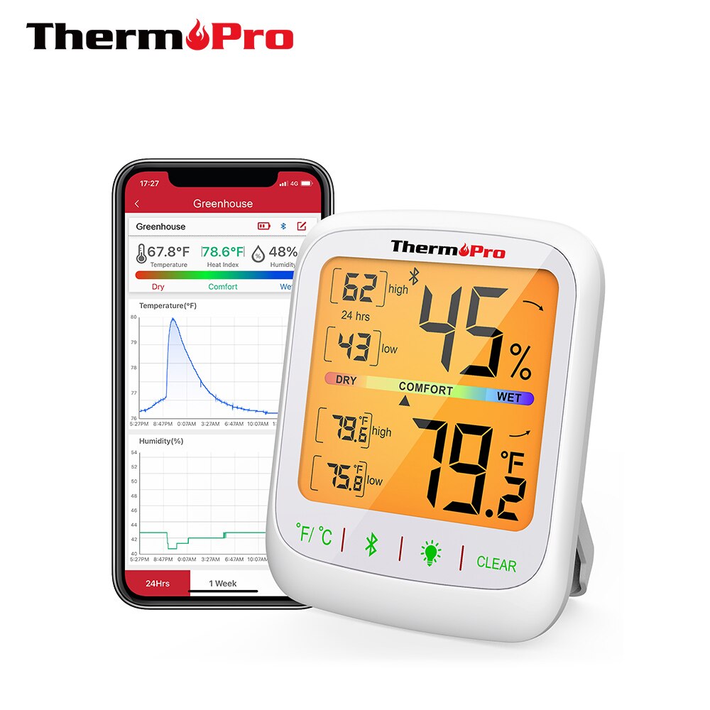 ThermoPro TP359 80M Bluetooth bezprzewodowy pokój cyfrowy termometr higrometr termometr pokojowy temperatura i monitor wilgotności