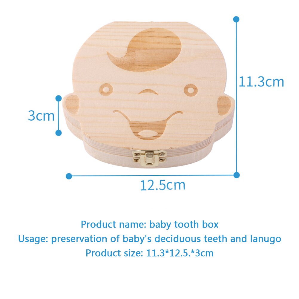 Wooden Baby Tooth Box Kids Teeth Storage Box Teeth Umbilical Lanugo Organizer Milk Teeth Collect Keepsakes Save