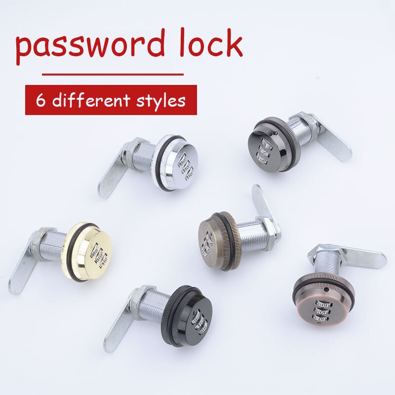 Combination Cam Lock Security Locks Bright Chrome Zinc Alloy Password Coded Lock for MailBox Cabinet Lockers