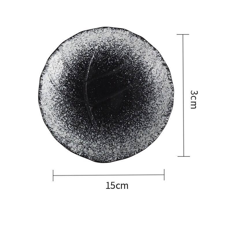 Japanese Retro Ceramic Dinner Plates Tableware Round Leaf Tray Fruit Salad Dishes Home Restaurant Kitchen Dinnerware: 6Inch Plate C