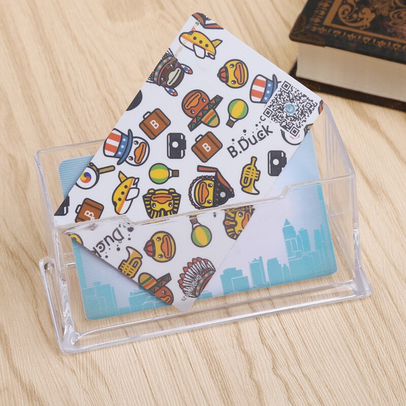 Clear Business Card Holder Acrylic Plastic Display Stand Rack Desktop Office WXTA