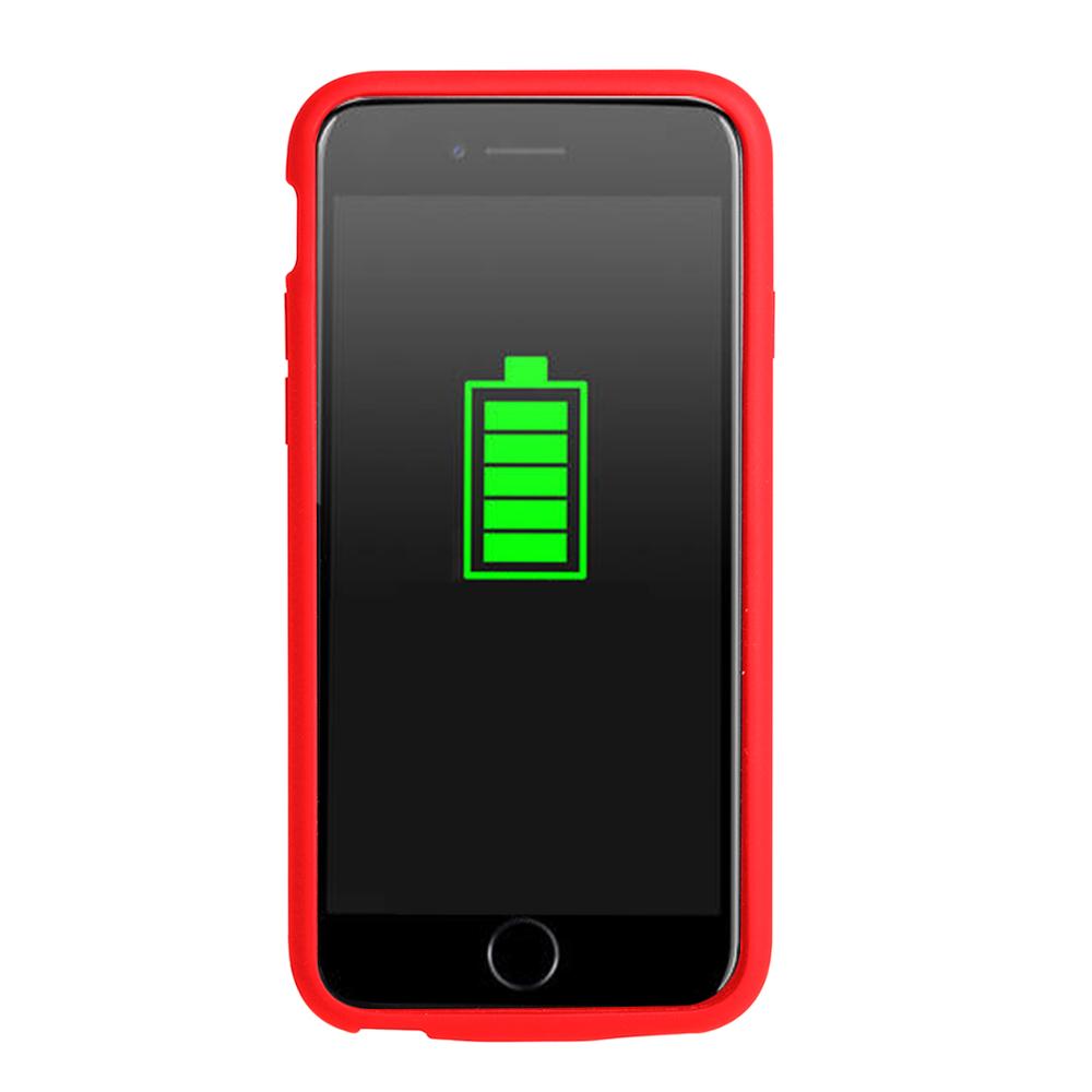 2800 Mah Batterij Oplader Voor Iphone 6 6 S 7 8 Batterij Case Power Bank Opladen Gevallen Oplader Ultra slanke Externe Back Pack: Rood