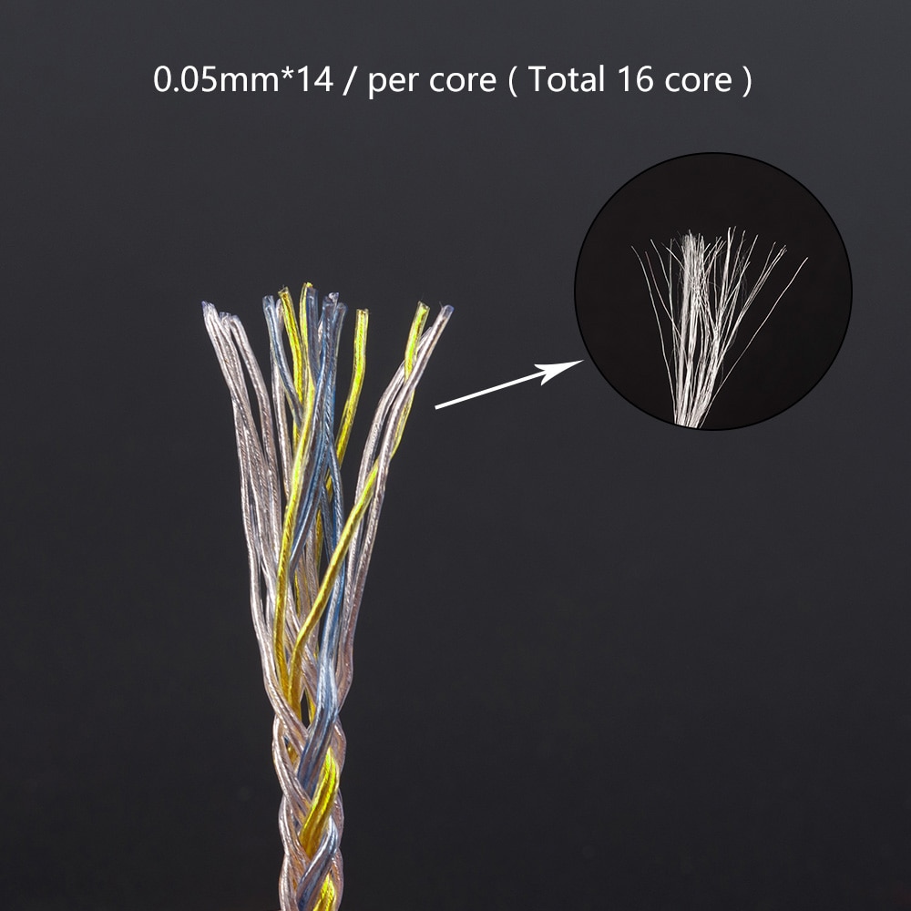 KBEAR 16 Core Upgraded Silver Plated Copper Cable 2.5/3.5/4.4MM With MMCX/2pin/QDC TFZ For KZ ZS10 ZSN Pro ZSX BLON BL-03 V90