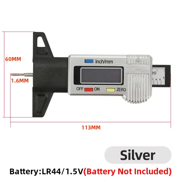 Digital Tread Depth Gauge For Car Tyre Tire Meter Thickness Gauges Automobile Tire Wear Detection Measuring Tools Depth Caliper: green