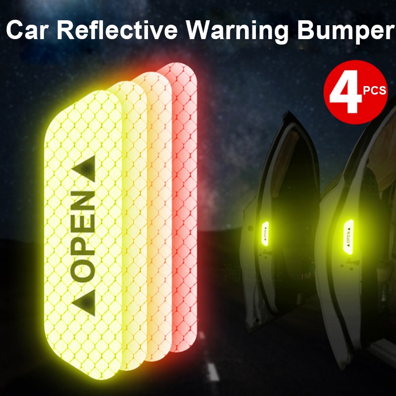 Auto Side Film Strip Reflector Tape Wit Rood Reflecterende Striping Bumper Stop Sticker Voor Auto Deur Accessoires