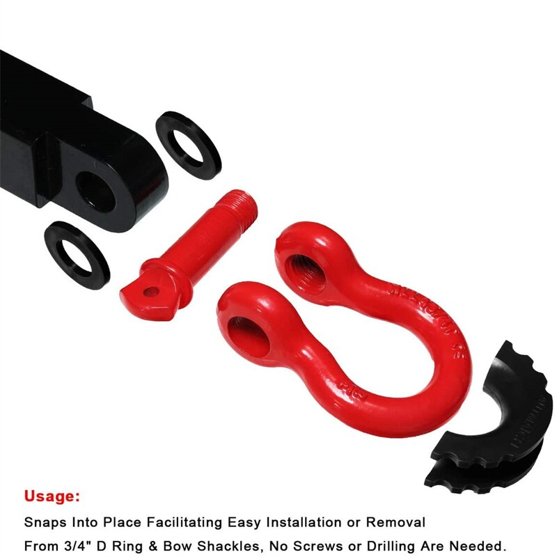 Aisladores de grilletes d-ring con arandelas para grilletes estándar de 3/4 ", protección de parachoques