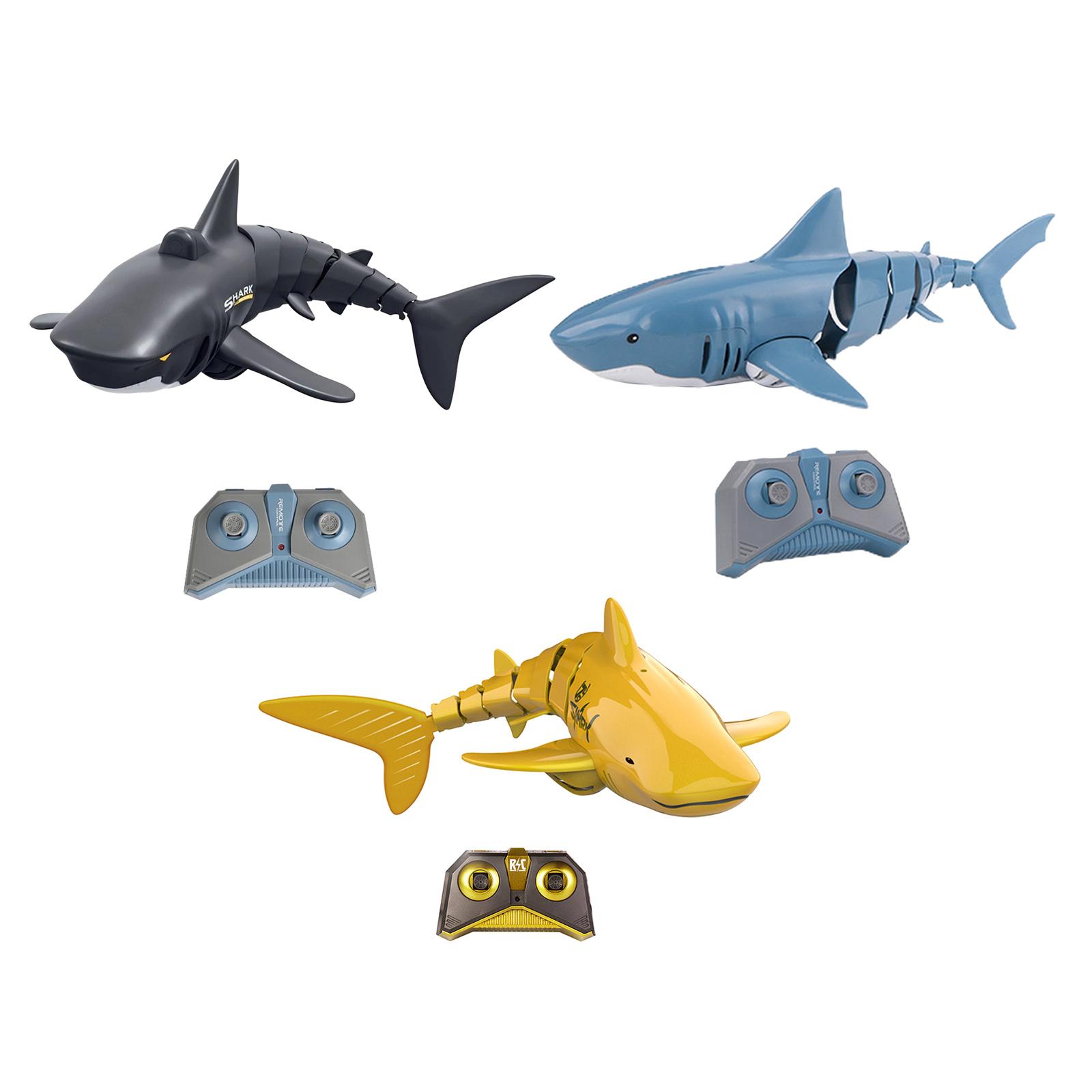 Realistic Remote Control Shark with Light RC Shark Water Pool Bathtub Toy