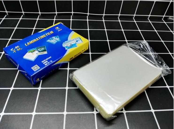 2R(67X97mm) 80MIC película de laminación para laminador tarjeta de certificación de 3 pulgadas Foto película 100 unids/pack