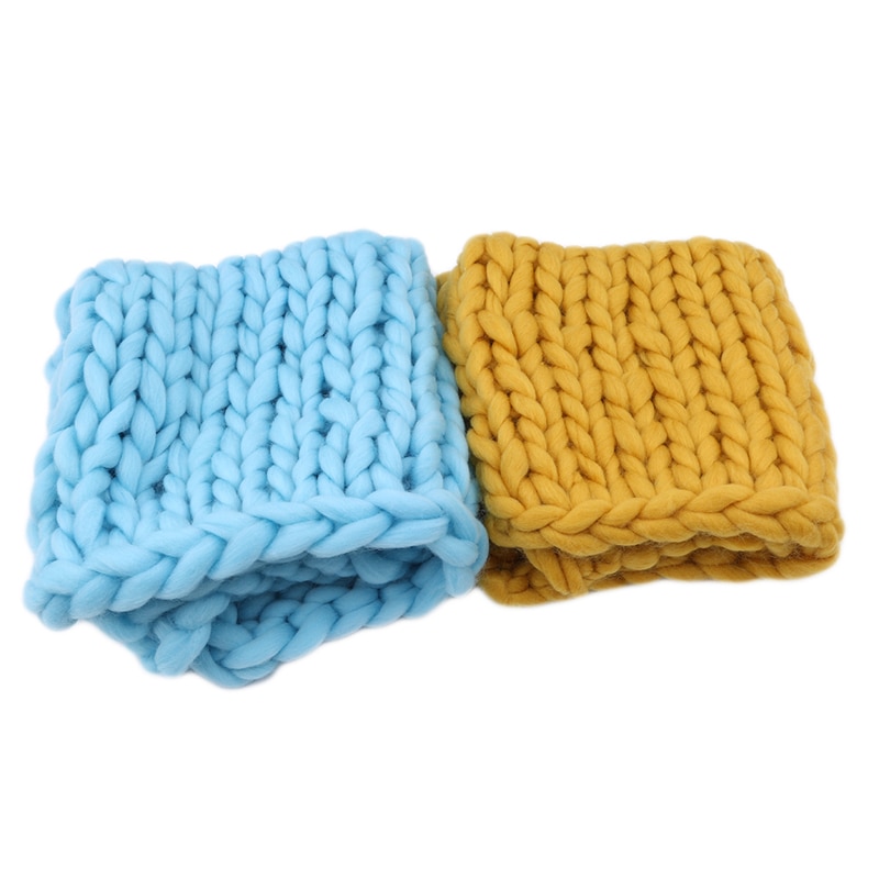 Nouveautés tricoté laine Crochet bébé couverture -né photographie accessoires gros tricot couverture panier remplissage