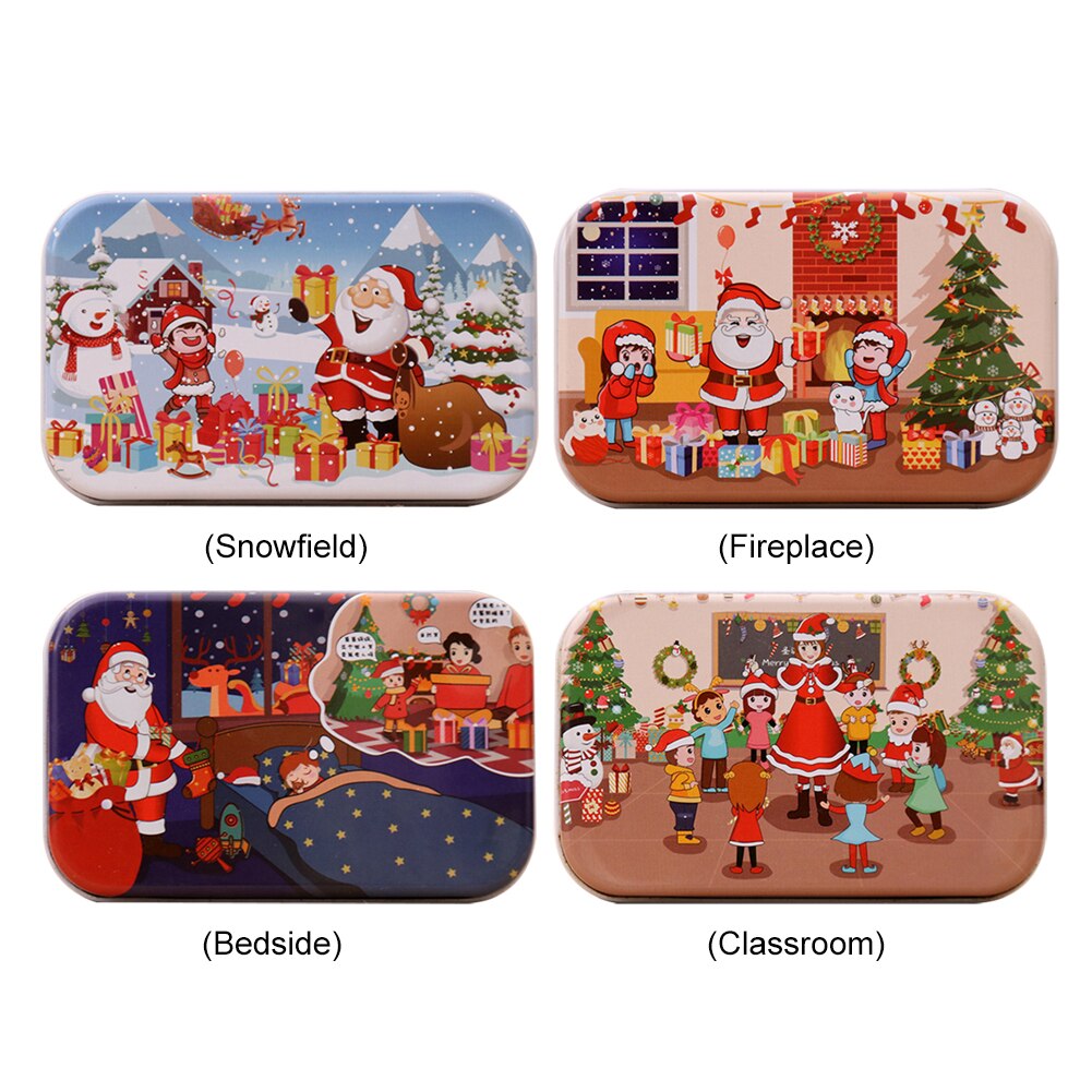 60 pièces noël père noël en bois Puzzle jeu Mini bois Puzzles jouet pour enfants dessin animé Puzzles jouets éducatifs