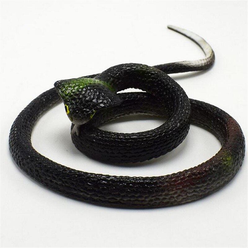 1 Pcs 75cm Practical Jokes Interesting Prank Horror Fun Shocker Novelty Gadgets Funny Toys Animals Simulation cobra Snake Toys: black