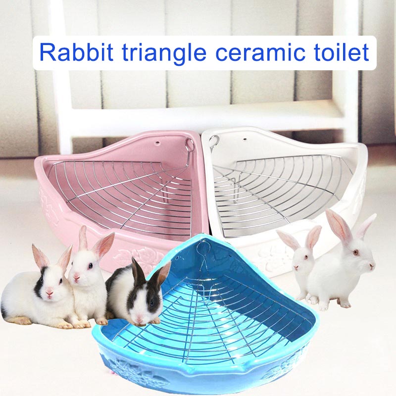 Keramisk kæledyrs toilet pottetræner hjørne kattebakke til chinchilla kanin hamster  h99f