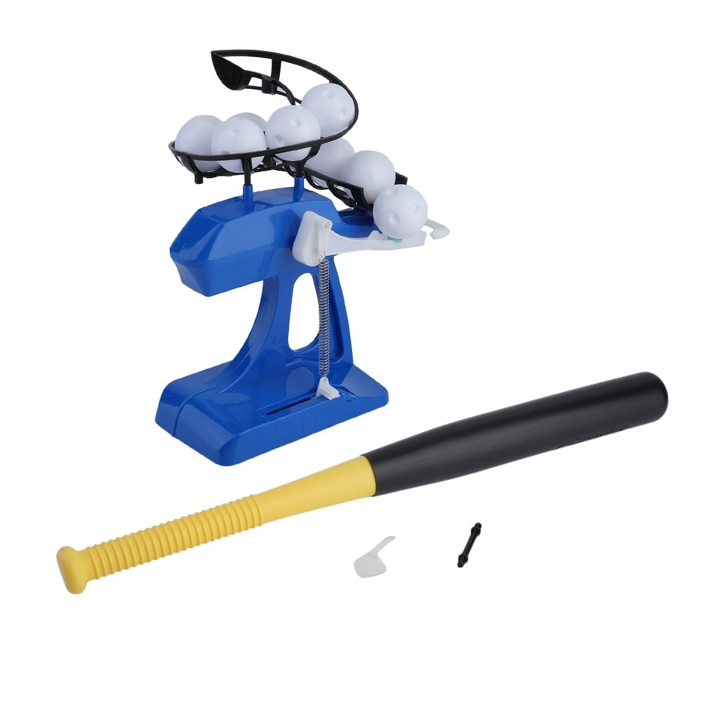 Mini Kids Baseball Practice Adjustable Intelligent Automatic Pitching Machine Sports Learn To Play Tool Blue