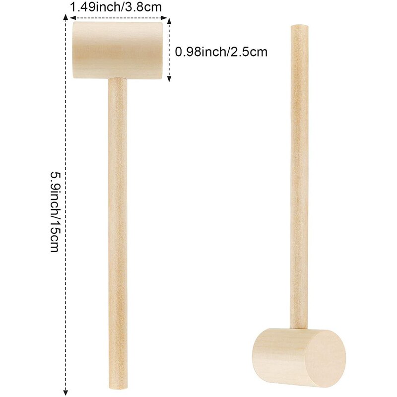 18 Pieces Wooden Crab Lobster Mallets Seafood Shellfish Crab Mallet Solid Natural Hardwood Crab Hammer for Cracking