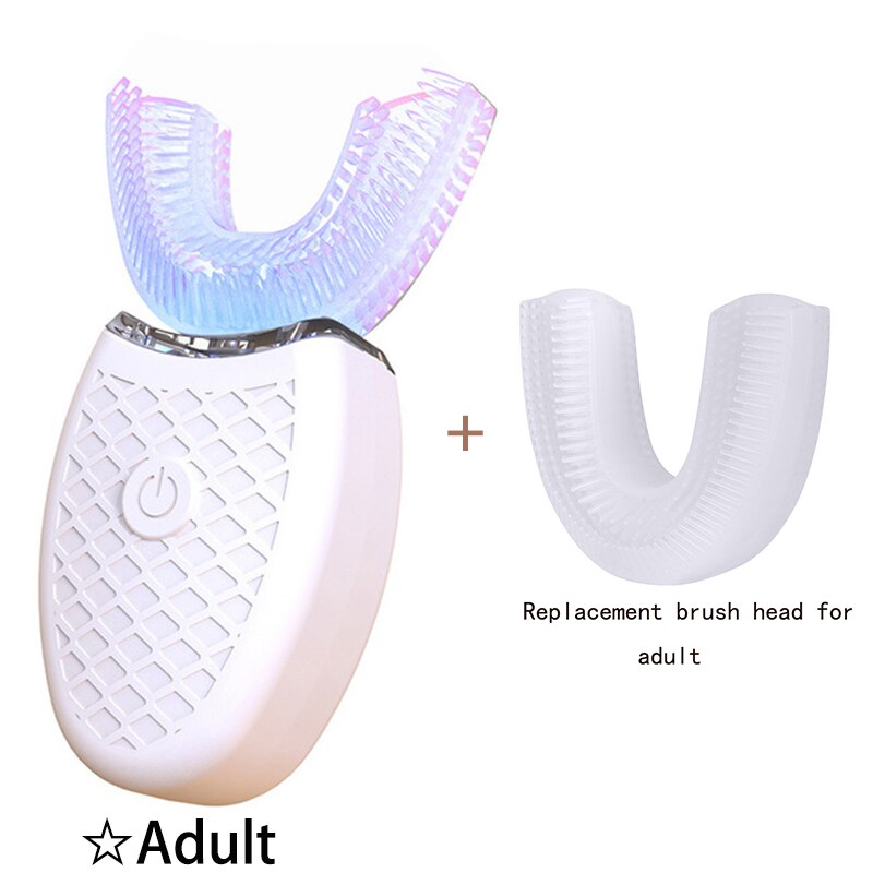 Sonic U Shaped Electric Toothbrush Kids Tooth Brush For Children Baby Toothbrushes Ultrasonic Teeth Cleaner Head Smart Whitening: White and head