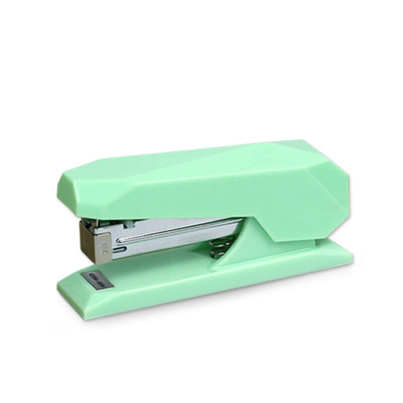 Desk Stapler Mint Green White Spring Powered Stapler No-Jam Desktop Executive Stapling Tool with Non-slip Base Office School