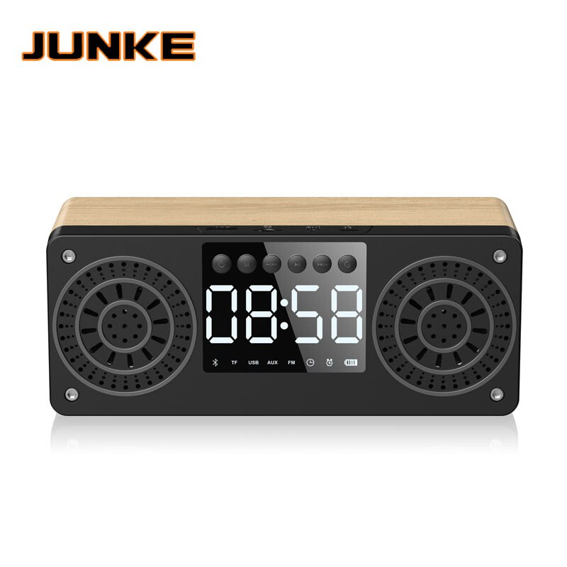 Bluetooth Clock Column Portable Wireless Speakers Bass Stereo Subwoofer With Handsfree USB TF Card AUX MP3 Player Alarm Clock