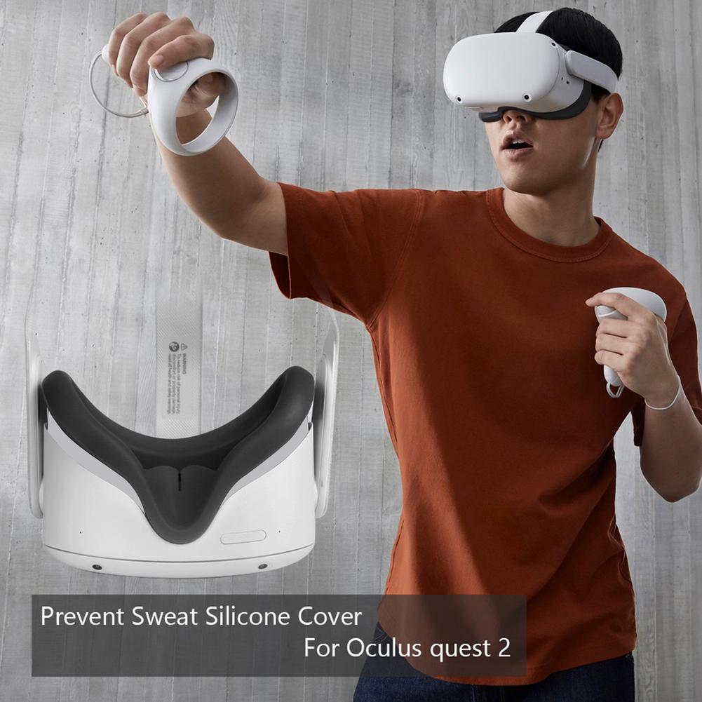 VR Zubehör Weiche Silikon Auge Maske Abdeckung Für Oculus Quest 2 VR Gläser Licht Blockieren Anti-schweiß Gesicht Auge abdeckung Pad Für Quest2