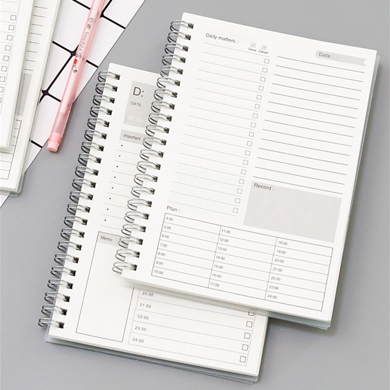 2020 2021 espiral a5 caderno planejador diário semanal mensal papel kraft organizador agenda escola escritório agenda papelaria presentes