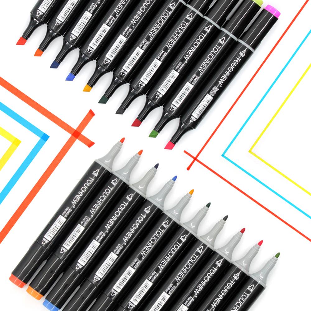 TOUCHNEW 60 couleurs marqueurs Manga dessin marqueurs stylo à base d'alcool croquis feutre-pointe double pinceau stylo