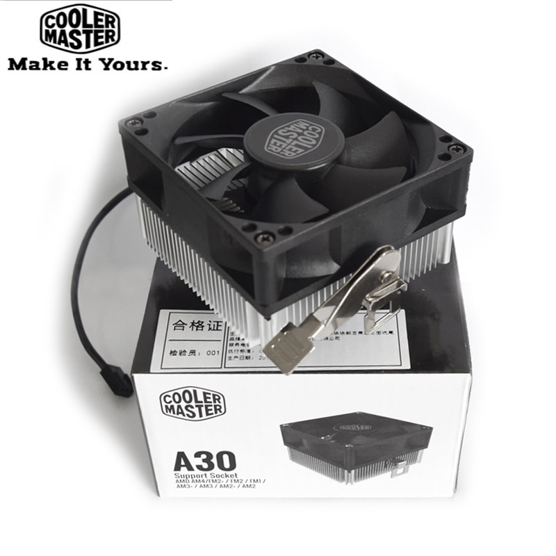 Cooler Master A30 MINI REFROIDISSEUR DE PROCESSEUR 8cm Ventilateur silencieux Pour AMD AM4 AM3 AM3 + AM2 AM2 + FM2 FM2 + FM1 LGA 1200 80mm ventilateur RADIATEUR