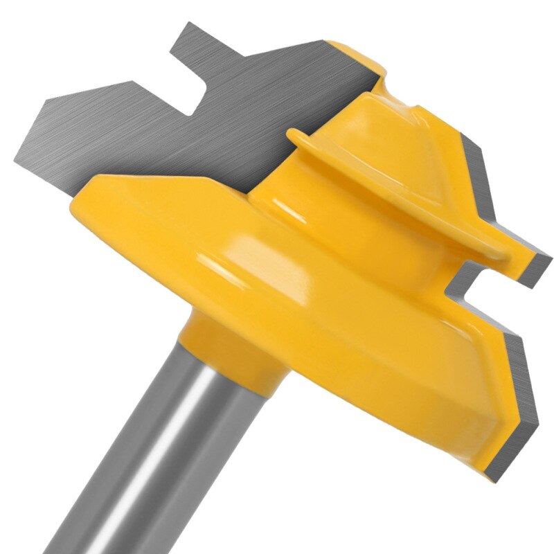 Broca para ranuradora de inglete Tenon, 1 Uds., 1/4, 6mm, vástago de 45 grados, fresa para grabado y corte de madera, herramienta para carpintería