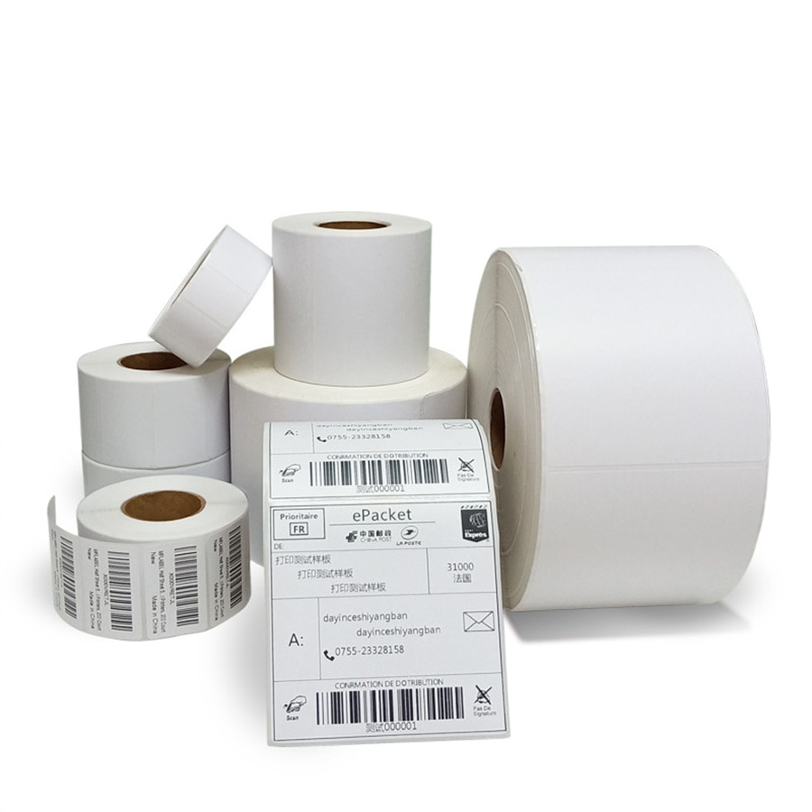 Thermische Label Sticker Papier Supermarkt Prijs Blanco Barcode Label Direct Print Waterdichte Print Levert Roll/Stack Lijm