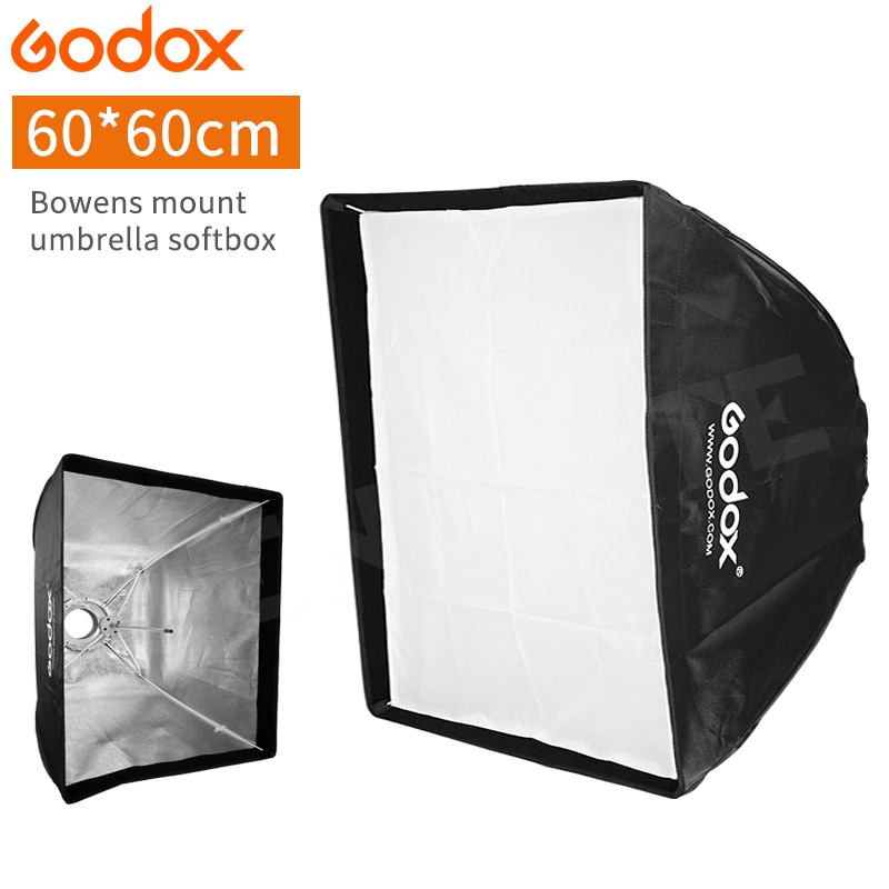 Godox 60x60 cm Umbralla Softbox Softbox met Bowens Mount Bracket Houder + Draagtas voor Fotografie Studio Speedlite Strobe