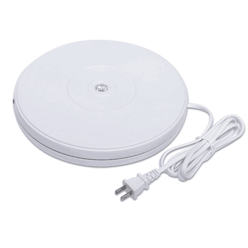 Rotating Display Stand - 25cm/10 Inch - 360° Electric Turntable - Photography Lighting - 110-220V