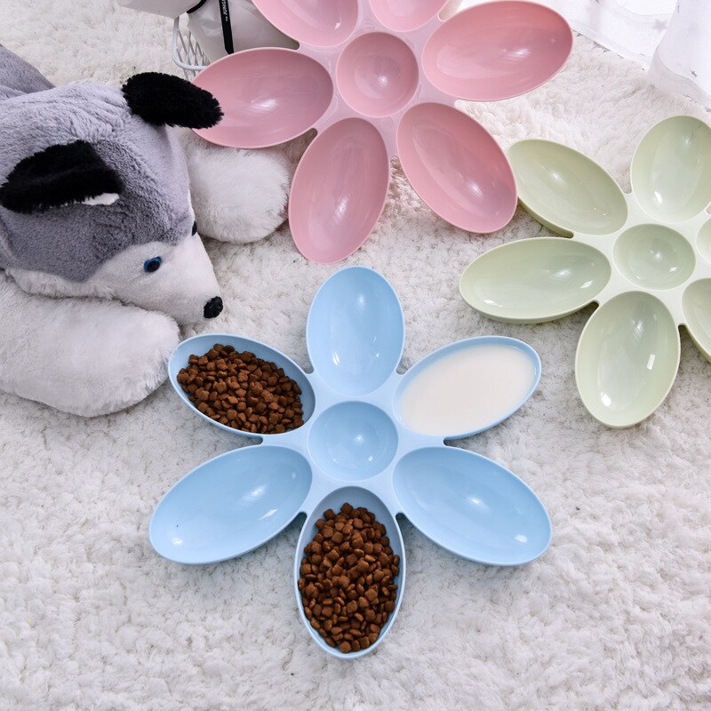 Meerkleurige kattenbakken met bloemen, voerbakken voor puppy's, voerbakken voor kittens, hondenvoerbakken, dierenbenodigdheden