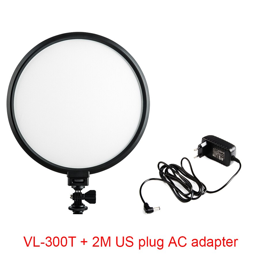 Viltrox vl -300t slank 7 '' rund ringe video ledet lampe 18w tofarget dimbar cri 95+  mykt lys til kamerafotografering: oss støpsel