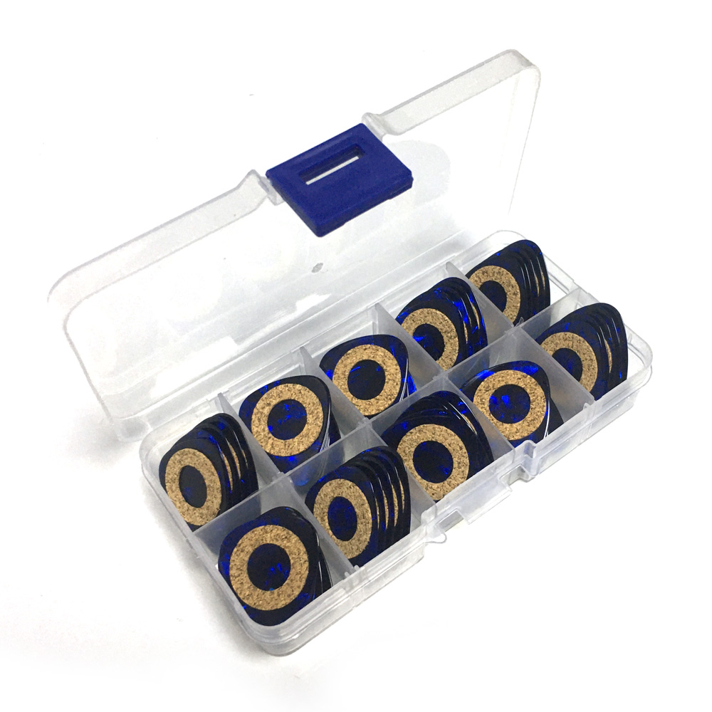 Lot  of 50 stk blue pearl celluloid gitarplukk 0.71mm 0.96mm m/ putering