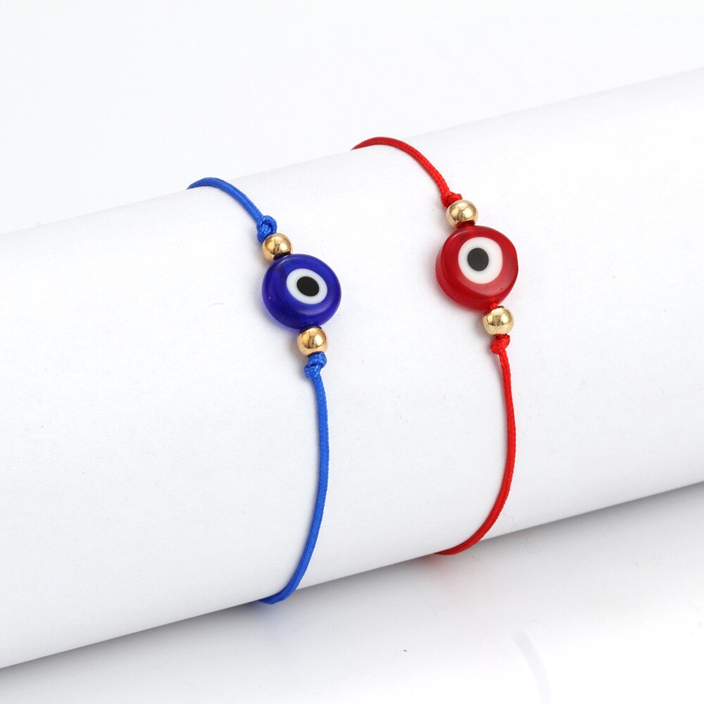 Turkse Boze Oog Touw Ketting Rood Zwart Blauw Armbanden Vrouwen Mannen Handgemaakte Lucky Eye Bangle Sieraden Vriendschap Paar Verstelbare