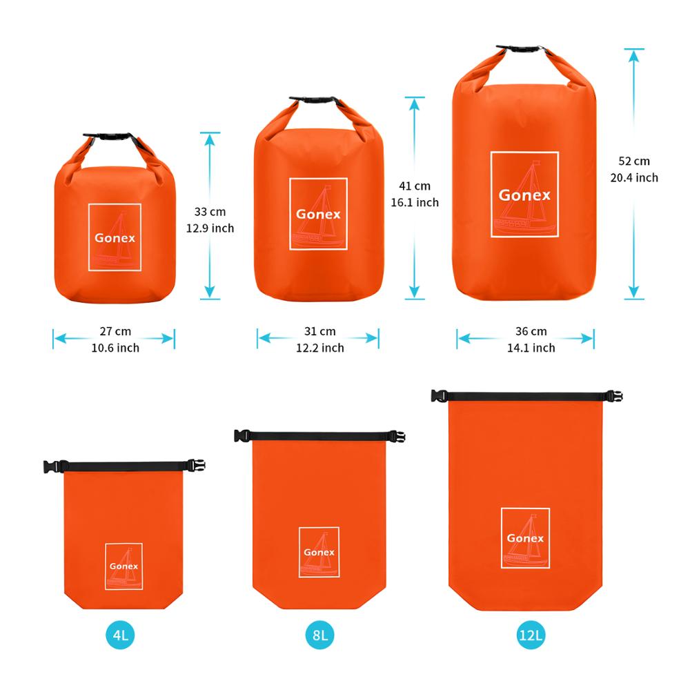 Dry Waterproof Dry Bag Pack Sack Swimming Rafting Kayaking River Trekking Floating Sailing Canoing Boating 4L+8L+12L Sack Bags