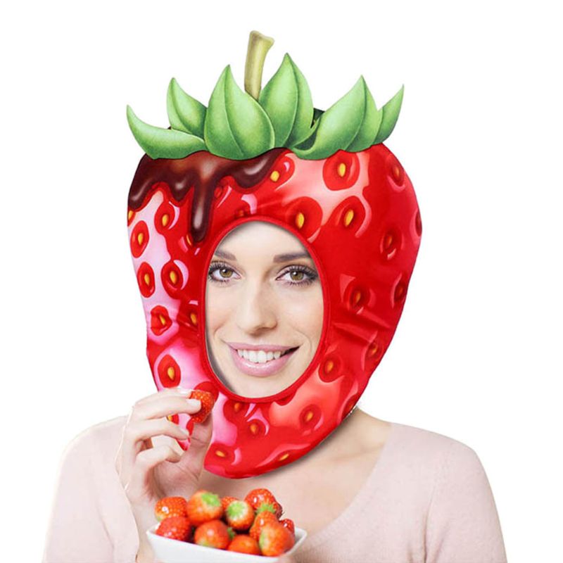 Unisex rolig frukt mat mössa mask halloween fest cosplay huvudbonader huva hatt karneval huvudbonad dekor: E