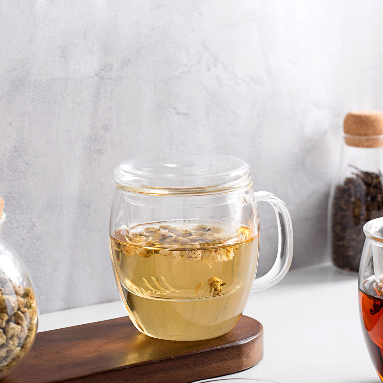 500ML Glas Thee Beker met Thee Filter Zeef Theepot met Deksel Zetgroep Drinken Glas Koffie Melk Sap Mok Thuis kantoor Dinkware