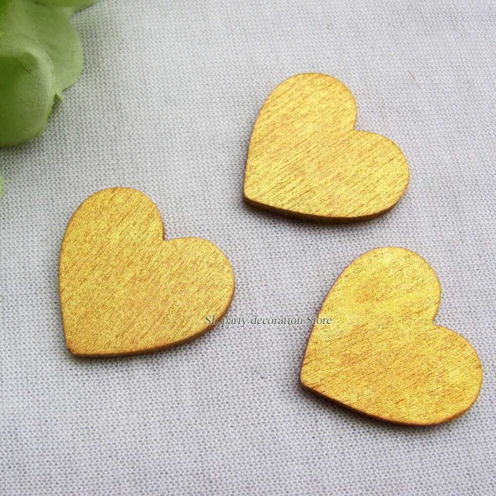 100 Pcs Wit Roze Goud Houten Liefde Hart Bruiloft Gunst Bruiloft Tafeldecoraties