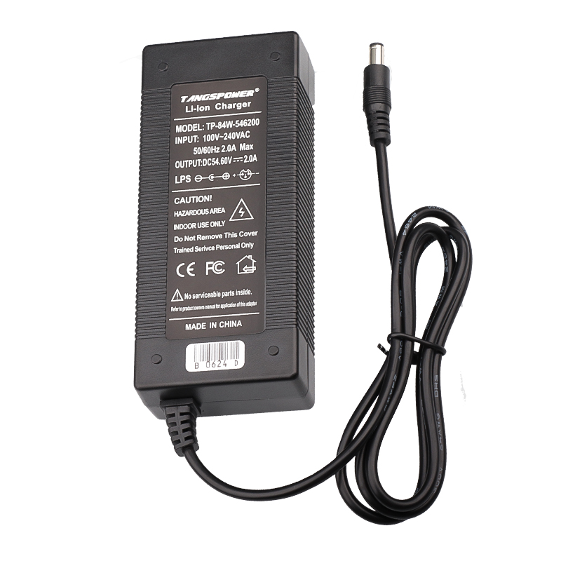 54.6V 2A Lithium Battery Charger For 48V Li-ion Battery Pack Charger DC / XLR / GX16 Connector