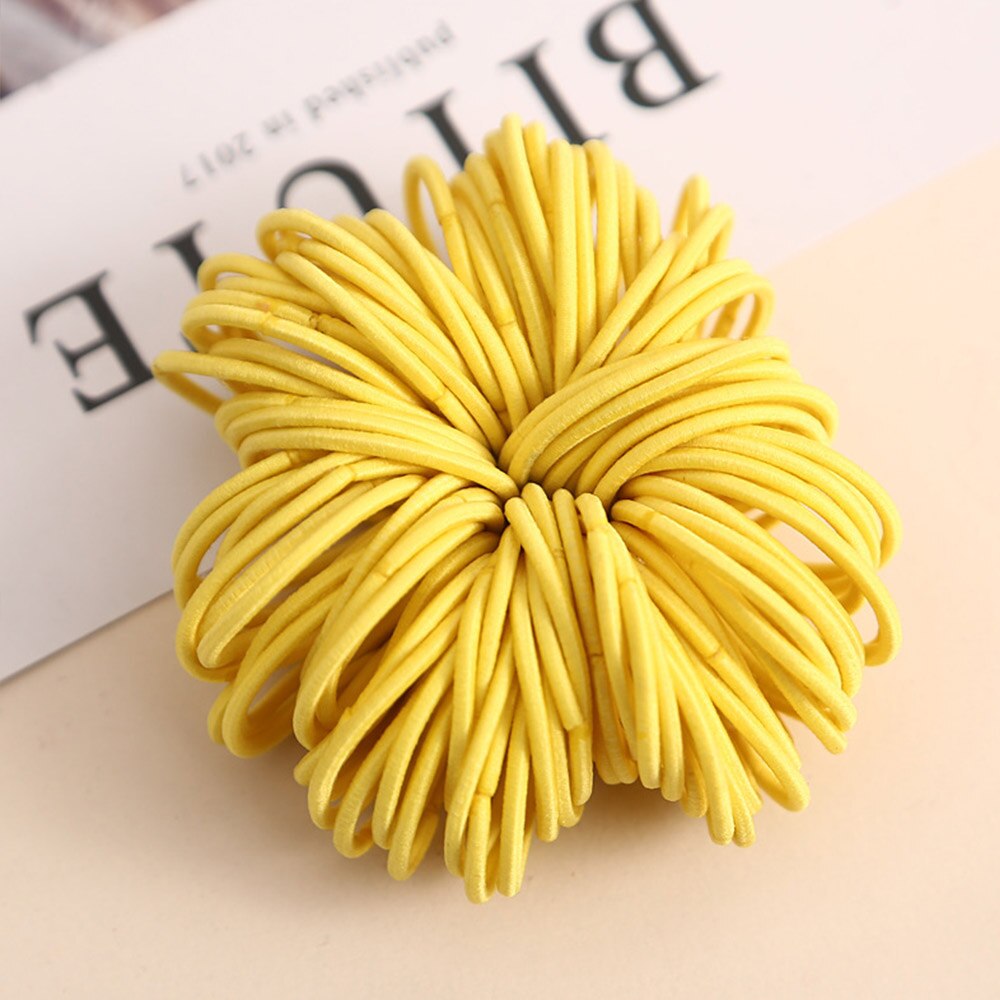 100Pcs/lot Colorful Child Kids Hair Holders Cute Rubber Hair Band Elastics Accessories Girl Women Charms Tie Gum Baby Headband: PS3398Y