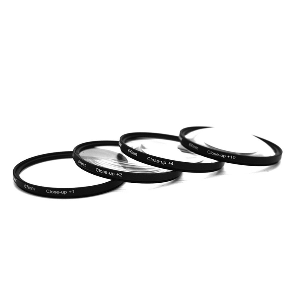 67 millimetri chiudere-su impostato di Filtri macro Fotografia Professionale Lenti kit + 1 + 2 + 4 + 10 magnificatoin Macchina Fotografica Optique Verre micro