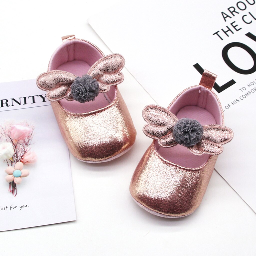 Arloneet Pasgeboren Baby Meisjes Schoenen Prewalker Boog Applique Enkele Schoenen Prinses Schoenen Strik Zachte Crib Wandelaars Schoenen 625